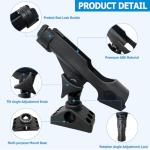 LBW Fishing Rod Holders for Boat Adjustable Kayak Rod Holder Side Deck Mount Rod Holder Boat Fishing Pole Holders 2 Pack