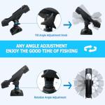 LBW Fishing Rod Holders for Boat Adjustable Kayak Rod Holder Side Deck Mount Rod Holder Boat Fishing Pole Holders 2 Pack