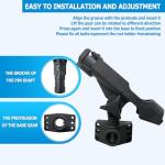 LBW Fishing Rod Holders for Boat Adjustable Kayak Rod Holder Side Deck Mount Rod Holder Boat Fishing Pole Holders 2 Pack