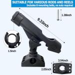 LBW Fishing Rod Holders for Boat Adjustable Kayak Rod Holder Side Deck Mount Rod Holder Boat Fishing Pole Holders 2 Pack