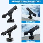 LBW Fishing Rod Holders for Boat Adjustable Kayak Rod Holder Side Deck Mount Rod Holder Boat Fishing Pole Holders 2 Pack