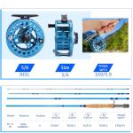 Sougayilang Fly Fishing Rod and Reel Combo, 4-Piece Fly Rod and Aluminum Alloy Reel Complete Starter Package with Rod Bag-Blue-#5