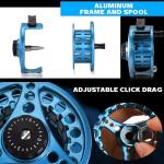 Sougayilang Fly Fishing Rod and Reel Combo, 4-Piece Fly Rod and Aluminum Alloy Reel Complete Starter Package with Rod Bag-Blue-#5