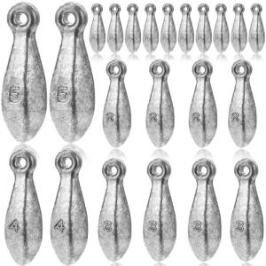 22 Pcs Fishing Weights Sinkers Bank Fishing Lead Sinkers Weights for Saltwater Freshwater Fishing 1 oz, 2 oz, 3 oz, 4 oz, 5 oz