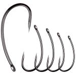 200pcs Barbless Fishing Hooks Kit Carp Fishing Fly Tying Hooks Circle Curve Shank Barbless Live Bait Carp Hair Rig Trout Freshwater Saltwater