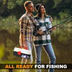 TCMBY 3 Layers Tackle Box with Tackle Included, 321Pcs Fishing Lures Kit Contains Pliers, Crankbait, Hooks, Weights & Accessories, Fishing Gear Bait Lure Gifts for Men Bass Freshwater (White Black)