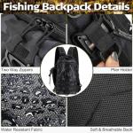 RoundFunny 85 Pcs Fishing Backpack with Tackle Boxes, Tackle Sling Bag with Rod Holder, Fishing Lures Kit and Pliers Set for Men Women(Incognito Camouflage)