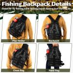 RoundFunny 85 Pcs Fishing Backpack with Tackle Boxes, Tackle Sling Bag with Rod Holder, Fishing Lures Kit and Pliers Set for Men Women(Incognito Camouflage)