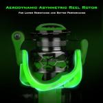 KastKing Zephyr Spinning Reel Green Size 500,Light to 5.6oz, 7+1BB Smooth Powerful Fishing Reel, Fresh&Saltwater Fishing Reel, Oversized Stainless Steel Main Shaft