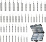 FINOSEAK 48Pcs Drop Shot Weights Set, Slim Pencil Style Lead Fishing Weights Sinkers Kit for Dropshot Rigging 6 Sizes Assorted with Barrel Swivel and Rig Beads