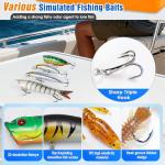 Qvamodo 560PCS Fishing Lures Kit with Large 4-Layer Tackle Box, Complete Freshwater Bass Fishing Gear Set with Pliers, Hooks, Crankbait, Sinkers, Jigs, Weights & More Accessories, Gift for Men