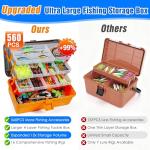 Qvamodo 560PCS Fishing Lures Kit with Large 4-Layer Tackle Box, Complete Freshwater Bass Fishing Gear Set with Pliers, Hooks, Crankbait, Sinkers, Jigs, Weights & More Accessories, Gift for Men