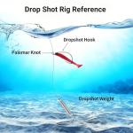 FINOSEAK 48Pcs Drop Shot Weights Set, Slim Pencil Style Lead Fishing Weights Sinkers Kit for Dropshot Rigging 6 Sizes Assorted with Barrel Swivel and Rig Beads