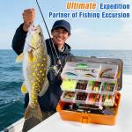 Qvamodo 560PCS Fishing Lures Kit with Large 4-Layer Tackle Box, Complete Freshwater Bass Fishing Gear Set with Pliers, Hooks, Crankbait, Sinkers, Jigs, Weights & More Accessories, Gift for Men