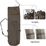Allnice Sturdy Canvas Fishing Rod & Reel Organizer Bag Travel Carry Case Bag- Holds 5 Poles & Tackle (Khaki)