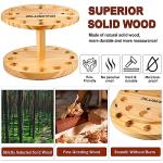 PLUSINNO V12 Fishing Rod Holders for Garage, Vertical Fishing Pole Holders Wooden Round Floor Stand, Fishing Rod Rack Holds up to 12 Rods or Fishing Nets Storage Organizer Racks, Fishing Gifts for Men