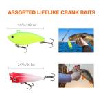 33 Pcs Fishing Lures Kit for Freshwater Bait Tackle Kit for Bass Trout Salmon Fishing Accessories Tackle Box Including Spoon Lures Soft Plastic Worms