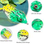 5 PCS Topwater Frog Lures Soft Silicone Fishing Lures Kit - Realistic Design Frog Swimbait with Weedless Hooks and Portable Box, Suitable for Freshwater and Saltwater Bass Fishing