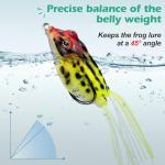 5 PCS Topwater Frog Lures Soft Silicone Fishing Lures Kit - Realistic Design Frog Swimbait with Weedless Hooks and Portable Box, Suitable for Freshwater and Saltwater Bass Fishing