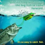 5 PCS Topwater Frog Lures Soft Silicone Fishing Lures Kit - Realistic Design Frog Swimbait with Weedless Hooks and Portable Box, Suitable for Freshwater and Saltwater Bass Fishing