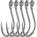 50PCS Sharp Barbed Fishing Hooks, High-Carbon Steel Ultra-Strong, Single Size with Hole for Easy Tying, Secure Portable Box Included – Ideal for Bank Fishing, Lure Fishing & All Conditions (4#)