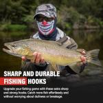 50PCS Sharp Barbed Fishing Hooks, High-Carbon Steel Ultra-Strong, Single Size with Hole for Easy Tying, Secure Portable Box Included – Ideal for Bank Fishing, Lure Fishing & All Conditions (4#)