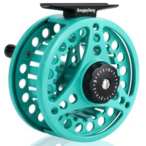 Sougayilang Fly Fishing Reel, Die Cast Aluminum Fly Reel, 5/6, 7/8, Weight Saltwater Fly Reels-Turquoisee #5