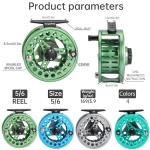 Sougayilang Fly Fishing Reel, Die Cast Aluminum Fly Reel, 5/6, 7/8, Weight Saltwater Fly Reels-Turquoisee #5