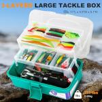 TCMBY 3 Layers Tackle Box with Tackle Included, 321Pcs Fishing Lures Kit Contains Pliers, Crankbait, Hooks, Weights & Accessories, Fishing Gear Bait Lure Gifts for Men Bass Freshwater (Green)