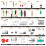 TCMBY 3 Layers Tackle Box with Tackle Included, 321Pcs Fishing Lures Kit Contains Pliers, Crankbait, Hooks, Weights & Accessories, Fishing Gear Bait Lure Gifts for Men Bass Freshwater (Green)