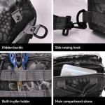 Fishing Backpack Fishing Tackle Storage Bag Fishing Gear with Rod Holder Small Sling Backpack for Outdoor Fish,Hiking,Travel,Hunting (E-Camouflage Black)