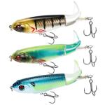 Top Water Bass Fishing Lures - Floating Baits with 360° Rotating Tail for Freshwater & Saltwater