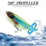 Top Water Bass Fishing Lures - Floating Baits with 360° Rotating Tail for Freshwater & Saltwater