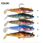 Fishing Soft Plastic Lures - Pre-Rigged Soft Fishing Lures - Great Action Swimbaits with Spinner - Fishing Gear for Bass Trout Walleye, Crappie Fishing Jigs Bait 5pcs/Set