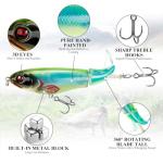 Top Water Bass Fishing Lures - Floating Baits with 360° Rotating Tail for Freshwater & Saltwater