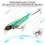 Top Water Bass Fishing Lures - Floating Baits with 360° Rotating Tail for Freshwater & Saltwater