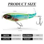 Top Water Bass Fishing Lures - Floating Baits with 360° Rotating Tail for Freshwater & Saltwater