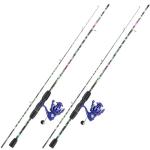 Sougayilang Fishing Rod Combo, 2-Piece Graphite & Fiberglass Spinning Rod with Anti-Reverse Spinning Fishing Reel (2Pack)
