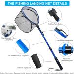 LBW Collapsible Fishing Net with Telescoping Handle, Folding Kayak Net for Freshwater or Saltwater, Trout Catfish Bass Rubber Landing Net