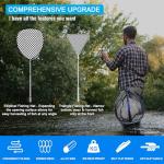 LBW Collapsible Fishing Net with Telescoping Handle, Folding Kayak Net for Freshwater or Saltwater, Trout Catfish Bass Rubber Landing Net
