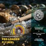 SF SF-003 Pro Fly Fishing Reel for Freshwater - CNC Machined, Mid Arbor Design, Smooth Drag System, Lightweight Aluminum Body - 5/6wt, Matte Gunmetal Gray,Pre-Loaded Fluorescent Yellow Fly Line Kit