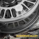 SF SF-003 Pro Fly Fishing Reel for Freshwater - CNC Machined, Mid Arbor Design, Smooth Drag System, Lightweight Aluminum Body - 5/6wt, Matte Gunmetal Gray,Pre-Loaded Fluorescent Yellow Fly Line Kit