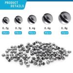 Gefischtter 205pcs Fishing Weight Sinkers Lead Weights Round Split Shot Sinker Removable Fishing Line Sinkers 5 Sizes