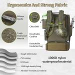 BLISSWILL Large Fishing Backpack with Cooler for 3 Tackle boxes Fish Bag with Rod Holders Fishing Gear and Equipment for fishing camping hiking