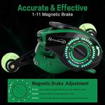 Sougayilang Baitcasting Reel 18LB Carbon Fiber Drag Baitcasters Unequaled Affordable High-tech Innovation Baitcast Fishing Reels - Green -Right Handed