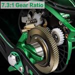 Sougayilang Baitcasting Reel 18LB Carbon Fiber Drag Baitcasters Unequaled Affordable High-tech Innovation Baitcast Fishing Reels - Green -Right Handed