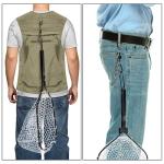 DEAYOU Fly Fishing Landing Net, Soft Rubber Mesh Bass Trout Net with Collapsible Handle and Magnetic Release, Folding Catch and Release Net for Freshwater, Fly Fishing Gear Accessories