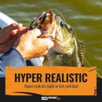 Savage Gear 3D Bluegill RTF Fishing Bait, 3/4 oz, Ghost Gill, Realistic Contours, Colors & Movement, Durable Construction, Heavy-Duty Jig Fishing Hook, Built-in Rattle, Scent Infused