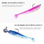 Soft Fishing Lures，90pcs Fishing Soft Plastic Lures and 5pcs Fishhook,Paddle Tail Swimbaits Soft Plastic Lures Kit for Bass Trout Walleye Crappie
