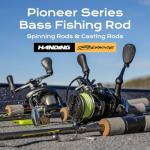 HANDING Pioneer Spinning Rod, Bass Fishing Rod with 24T Carbon Fiber, 7' MF Action M Power Spinning Fishing Rod EVA Handle, TS Ceramic Guides, 2 Pieces